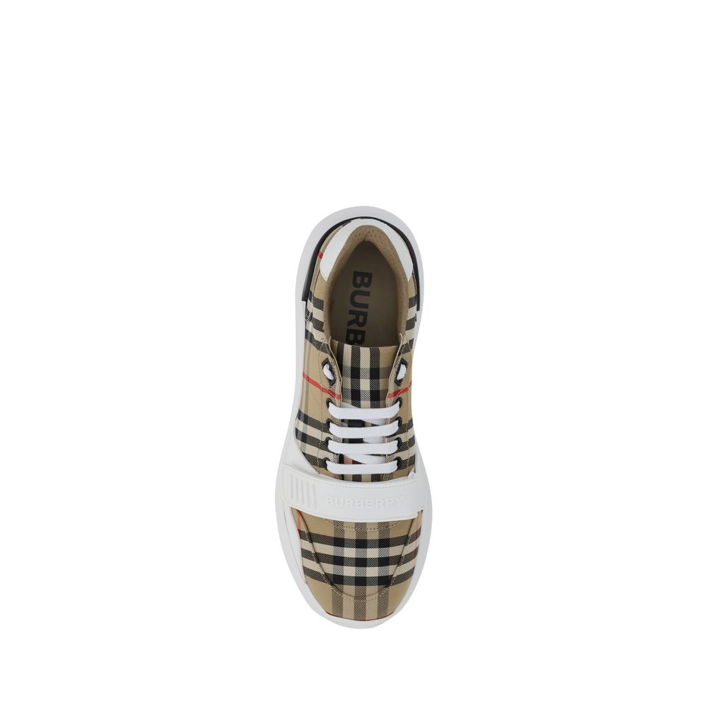 Burberry Beige Synthetic Low Top Sneakers