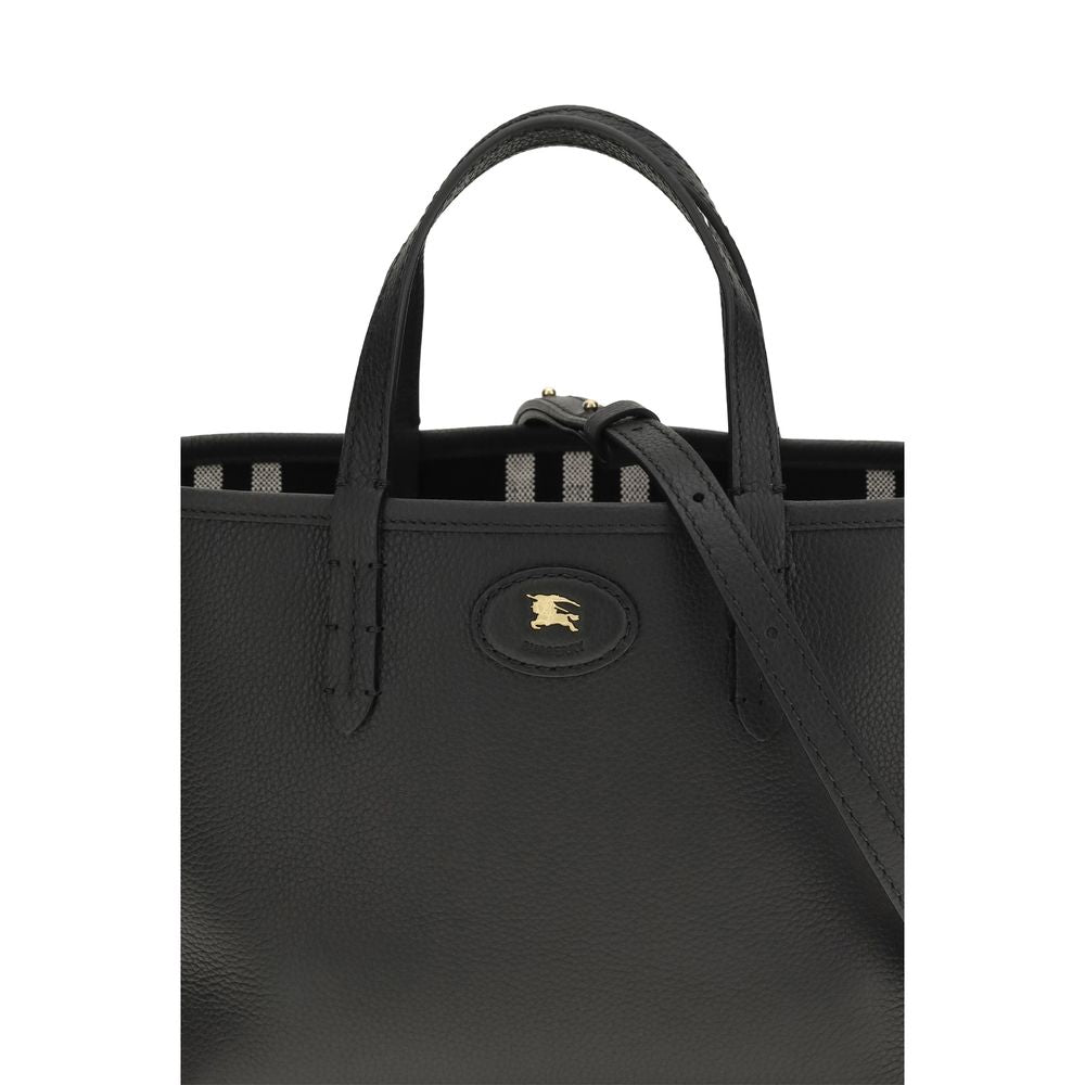 Geantă de umăr Burberry neagră din piele de vițel Bos Taurus