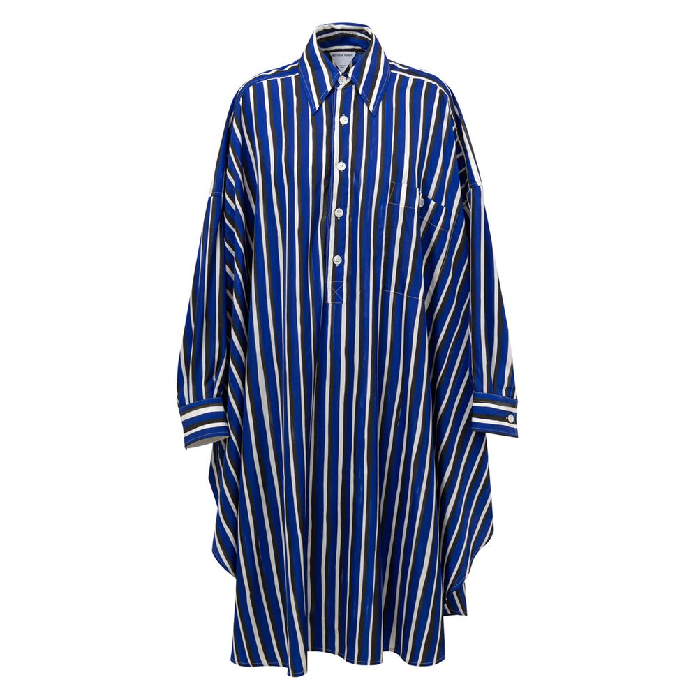 Rochie lungă din material textil albastru Bottega Veneta