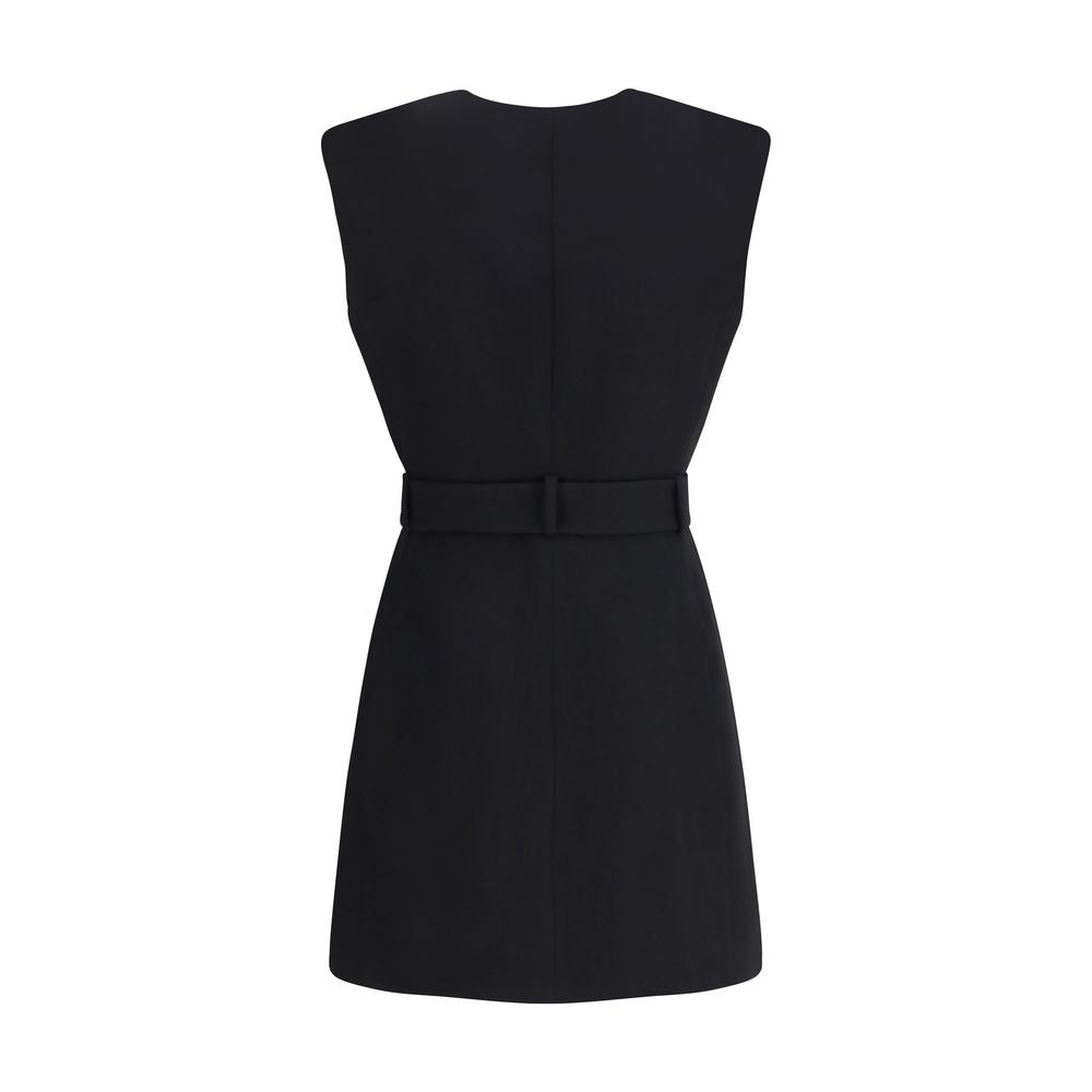Balmain Black Fleece Wool Cocktail Dress