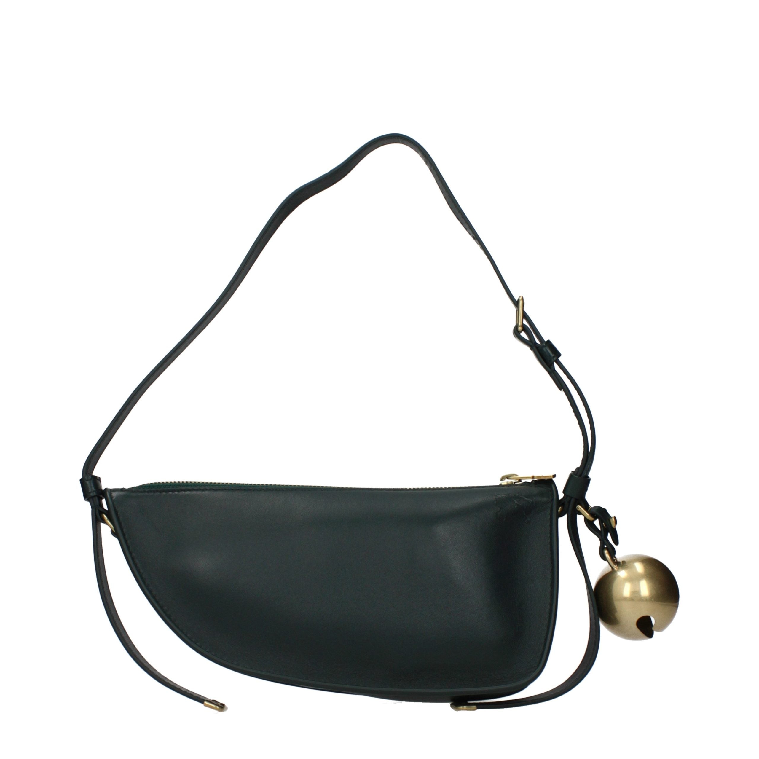 Burberry Green Leather Shoulder Bag
