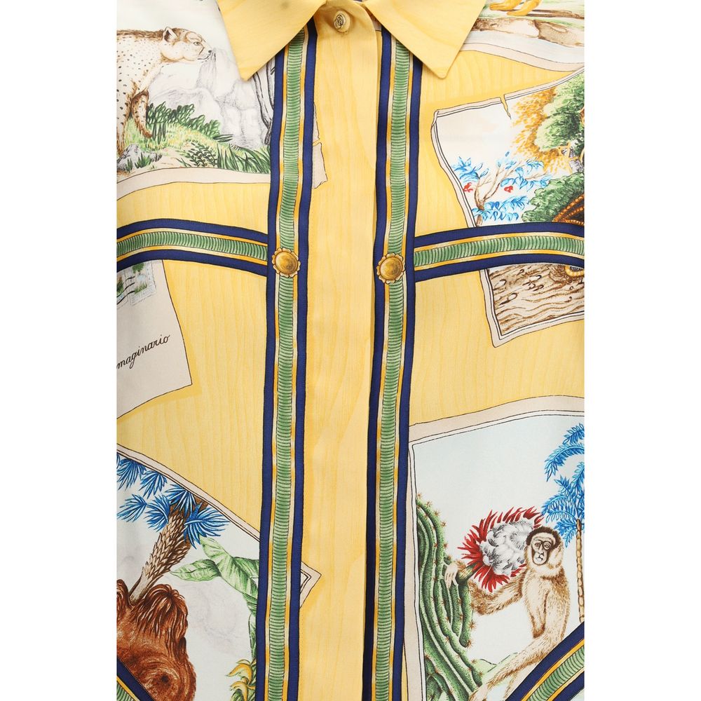 Gucci Bicolor Silk Pattern Shirt