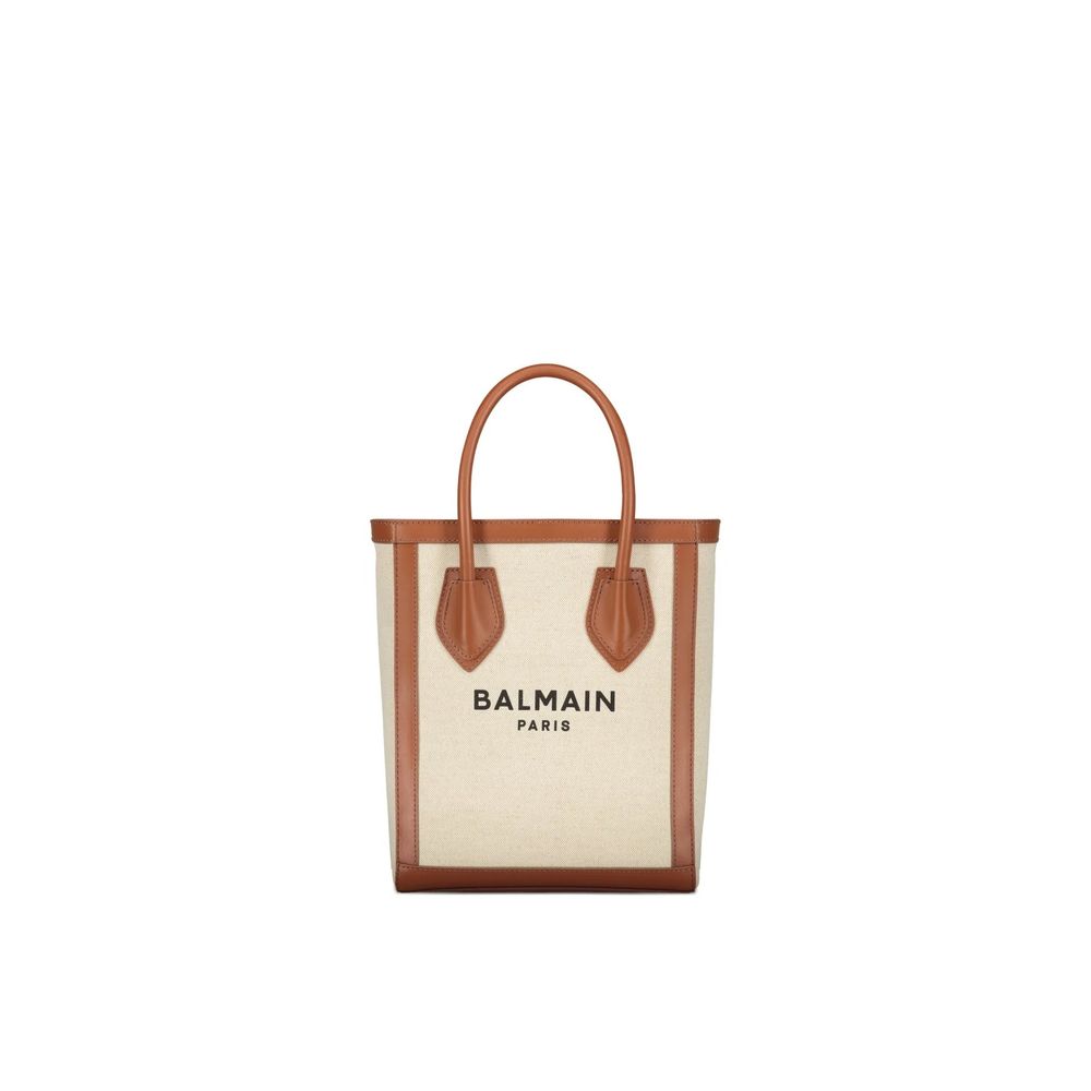 Balmain Brown Cotton Tote Bag