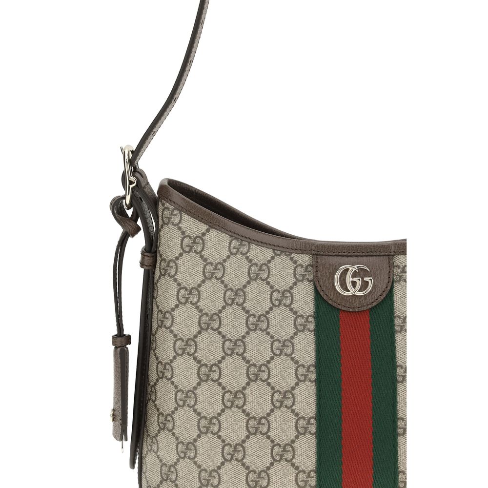 Geantă de umăr Gucci bej din material textil