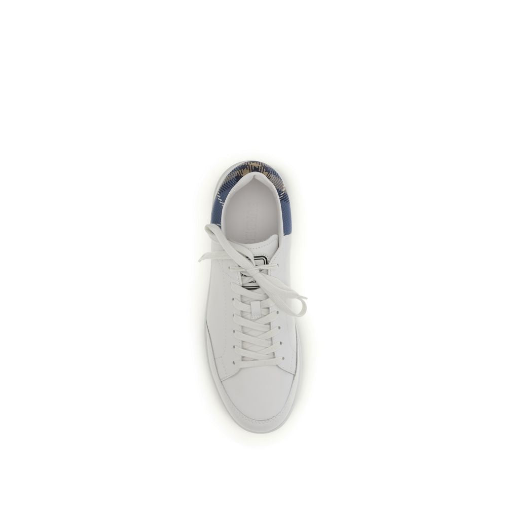 Burberry White Calf Leather Bos Taurus Low Top Sneakers