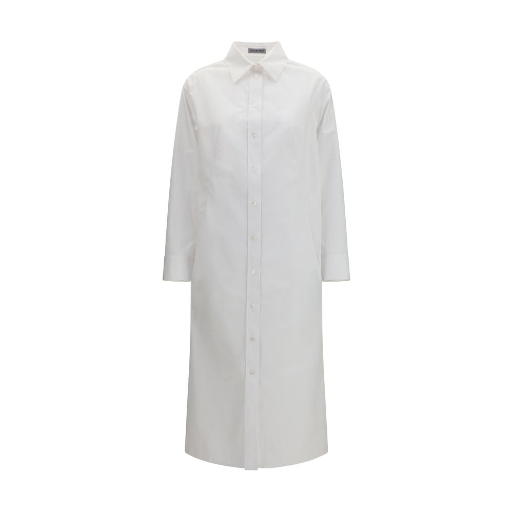 Balenciaga White Cotton Casual Dress