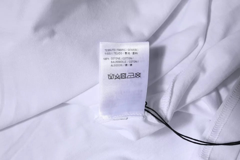 Tricou Balenciaga cu mânecă scurtă și guler rotund din bumbac, cu logo alb