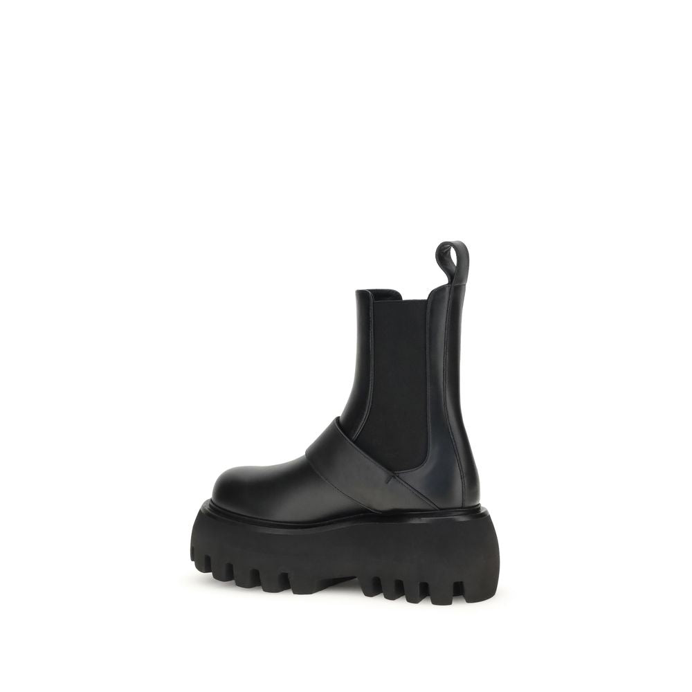 Alexander McQueen Black Calf Leather Bos Taurus Ankle Boots