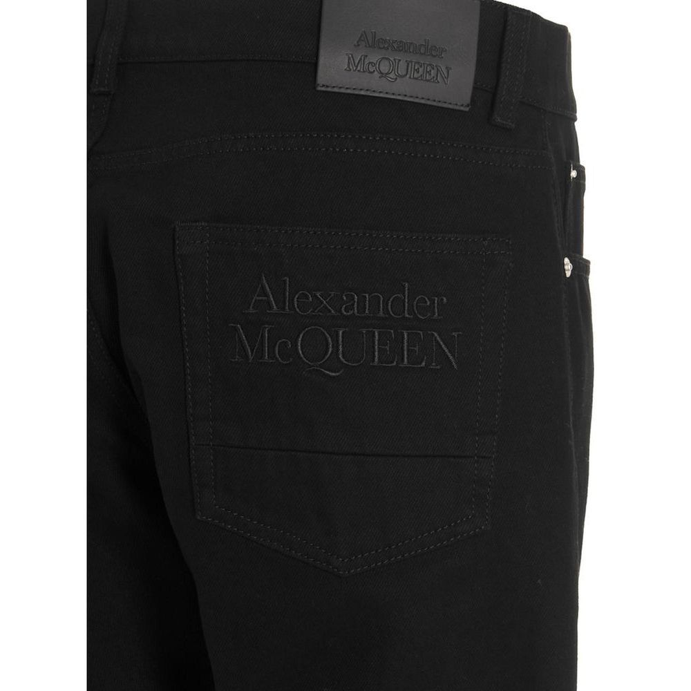Blugi skinny negri din bumbac Alexander McQueen