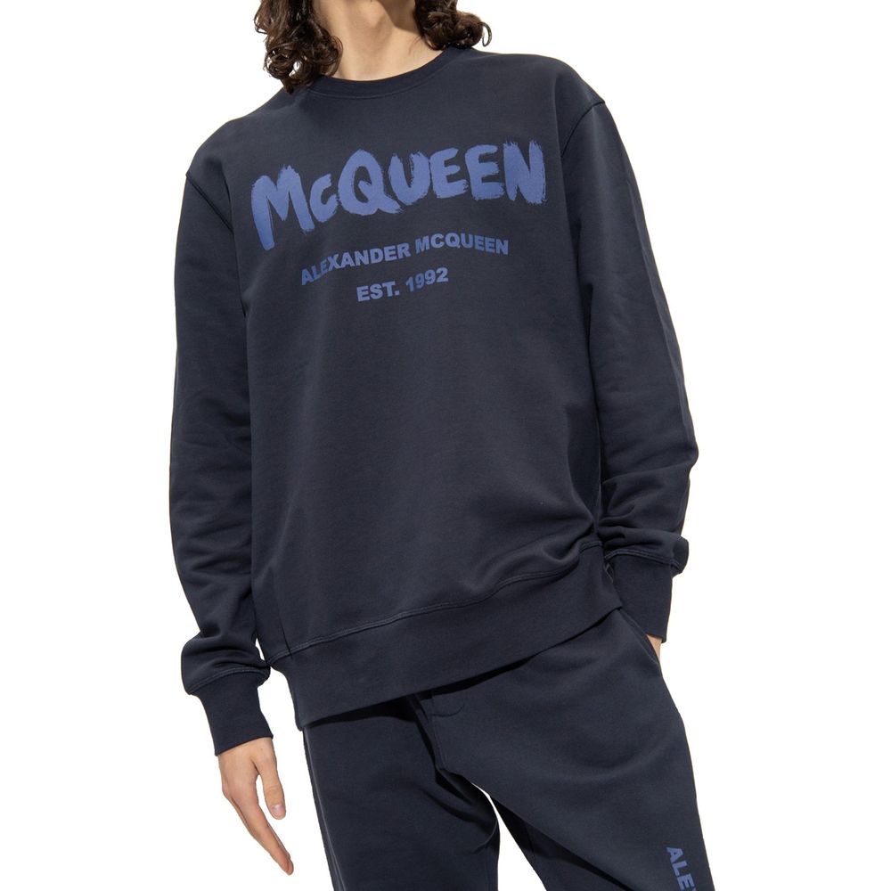 Alexander McQueen Blue Cotton Sweatshirt