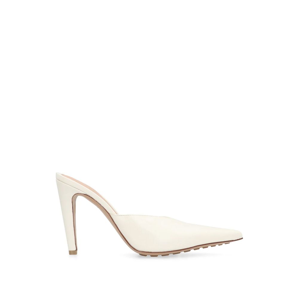 Bottega Veneta White Leather Mules