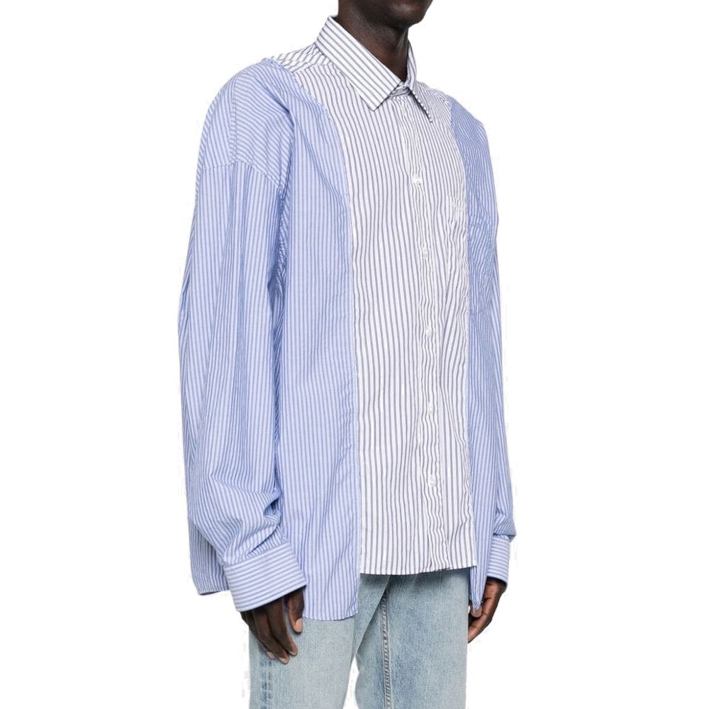 Balenciaga Blue Cotton Pattern Shirt