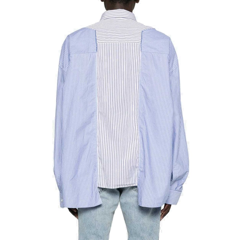 Balenciaga Blue Cotton Pattern Shirt