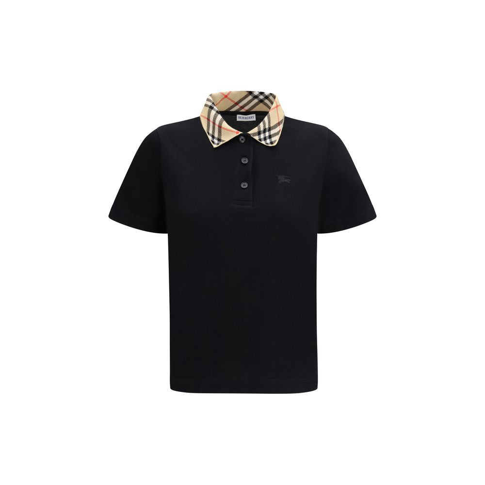 Burberry Black Cotton Polo Shirt