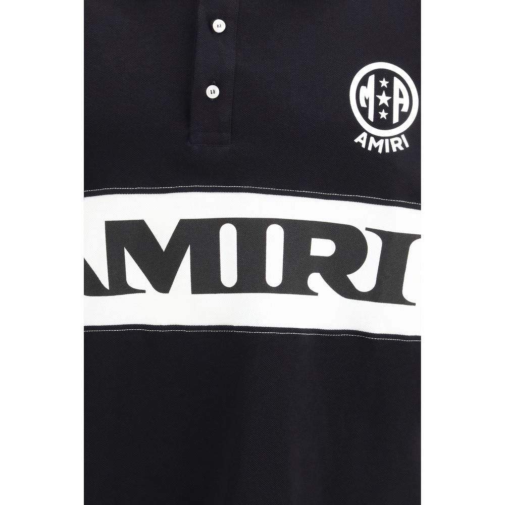 Amiri Black Cotton Polo Shirt