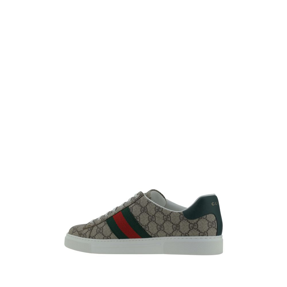 Gucci Beige Fabric Low Top Sneakers
