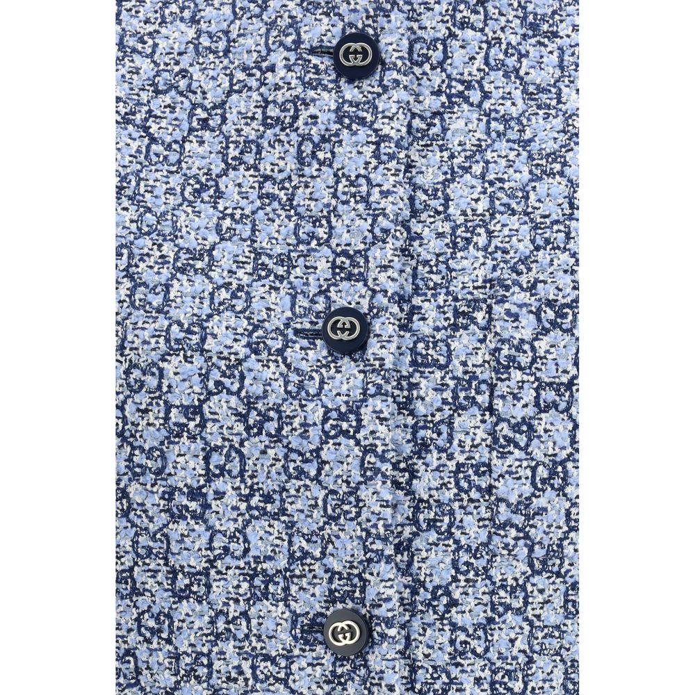 Jachetă Gucci albastră din bumbac fără mâneci