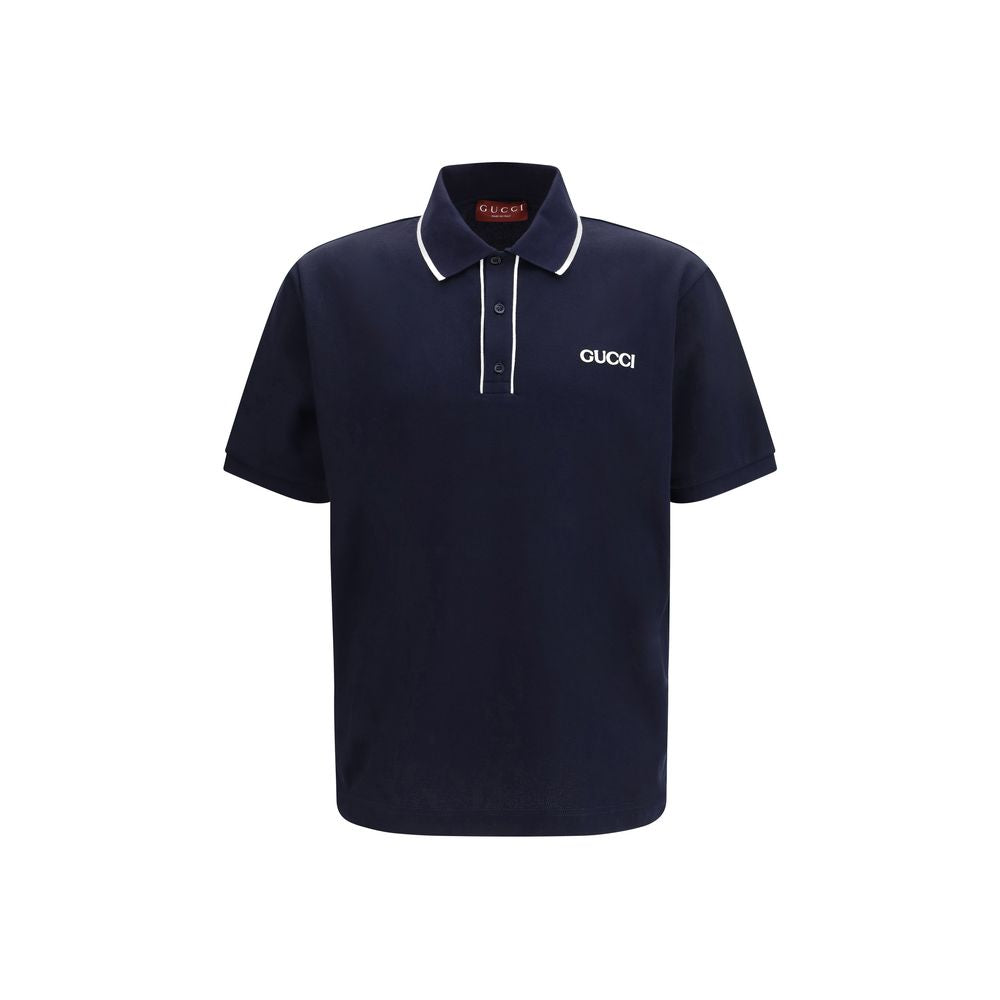 Gucci Blue Cotton Polo Shirt