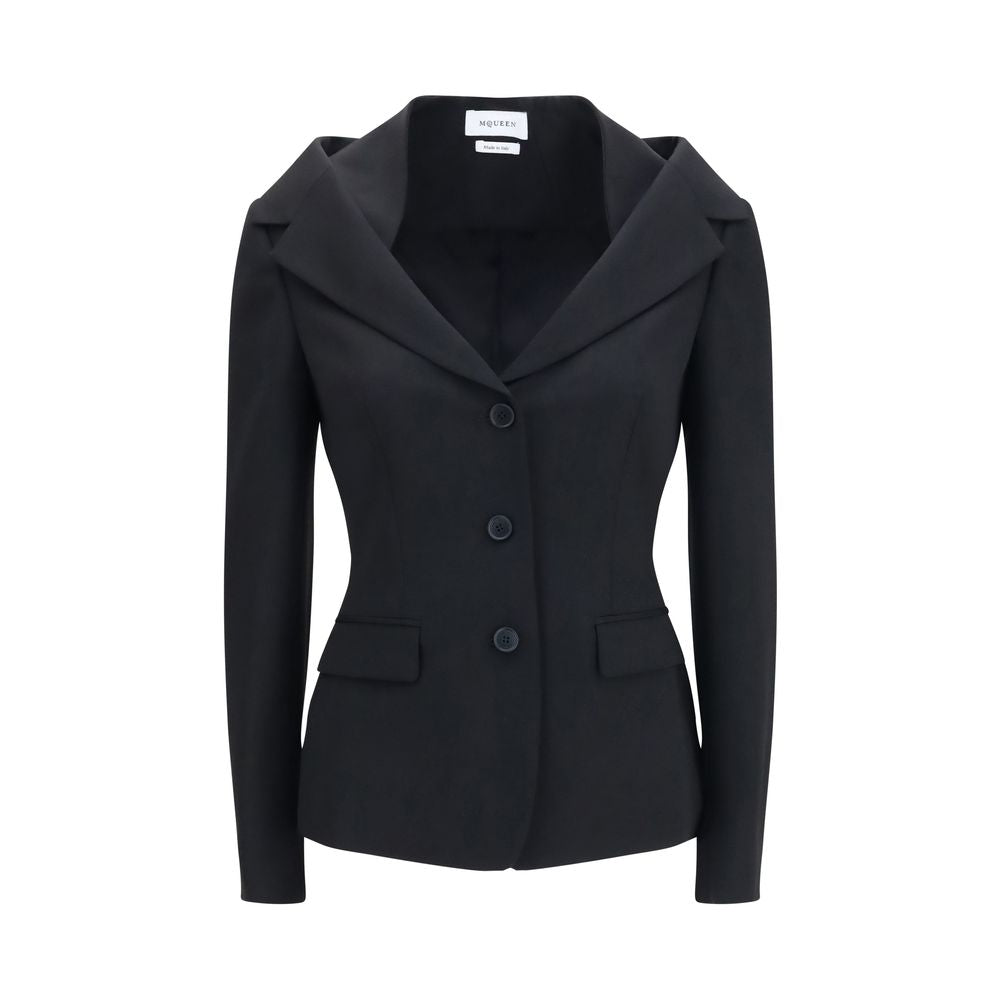 00s ALEXANDER McQUEEN ブラックジレ ジャケット 本人期 Alexander McQueen Black Wool Oves Aries Full-Length Jacket