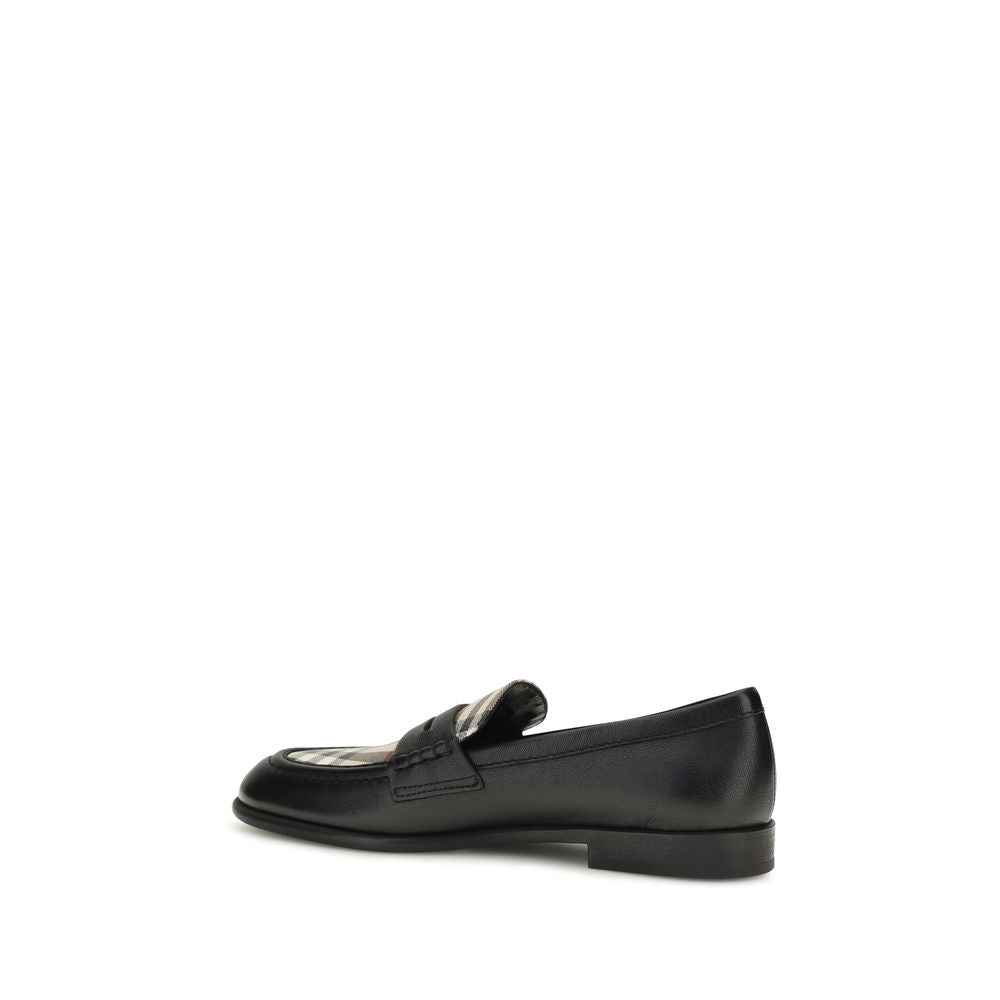 Burberry Black Lamb Ovis Aries Slip-On Loafers