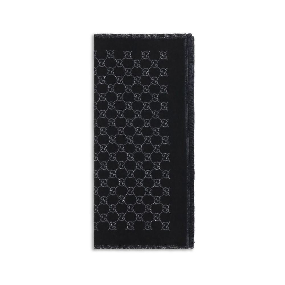 Gucci Black Wool Oves Aries Foulard