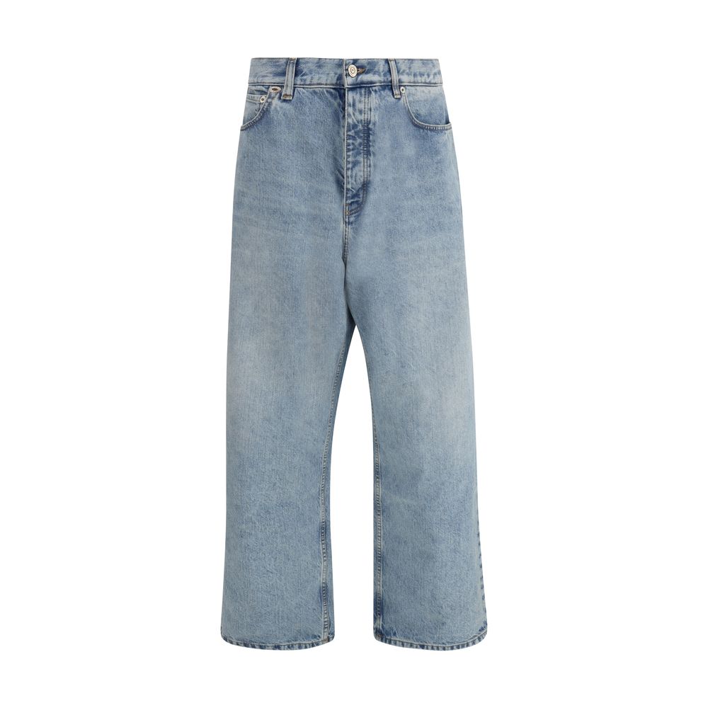Balenciaga Blue Cotton Relaxed Fit Jeans